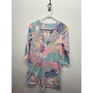 Lilly Pulitzer Women's 3/4 Long Sleeve Amina Dress Vibrant Multicolor Size Small